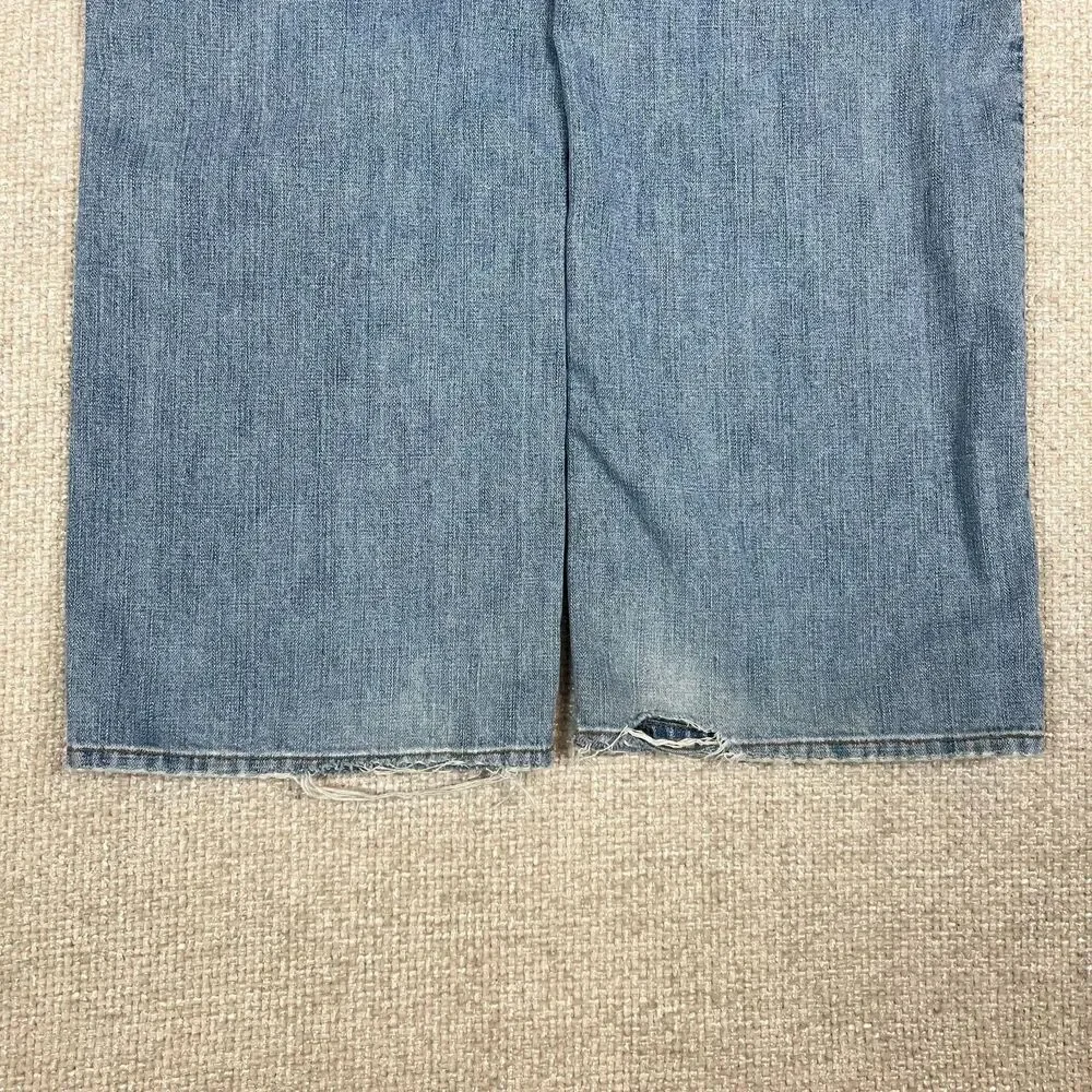 Lucky Brand Boot Leg Jeans Mens 34x32 Boot Cut Blue American USA Made Cowboy Y2K